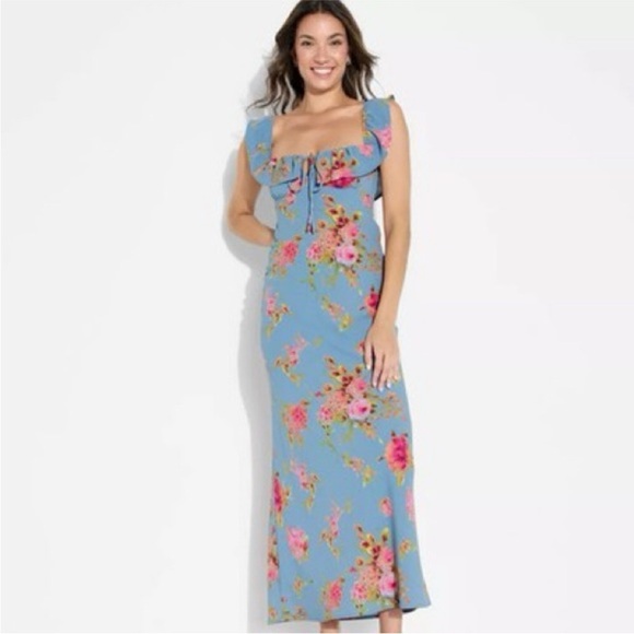 Wild Fable Floral Off-Shoulder Ruffle Flounce Sleeveless Maxi Dress Various NWT - Picture 3 of 9